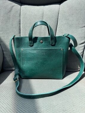 Portland Leather Emerald Green Leather Tote Crossbody